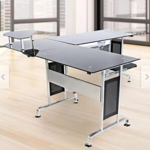 Escritorio de vidrio esquinero